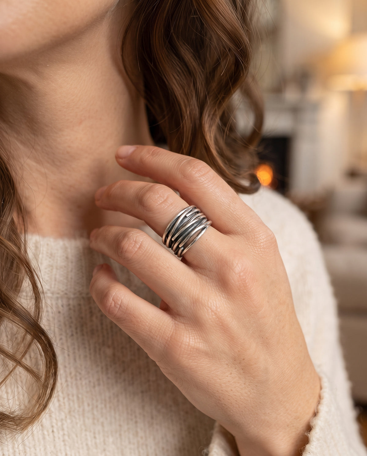 Bague Vintage Double Couche – photo lifestyle 1