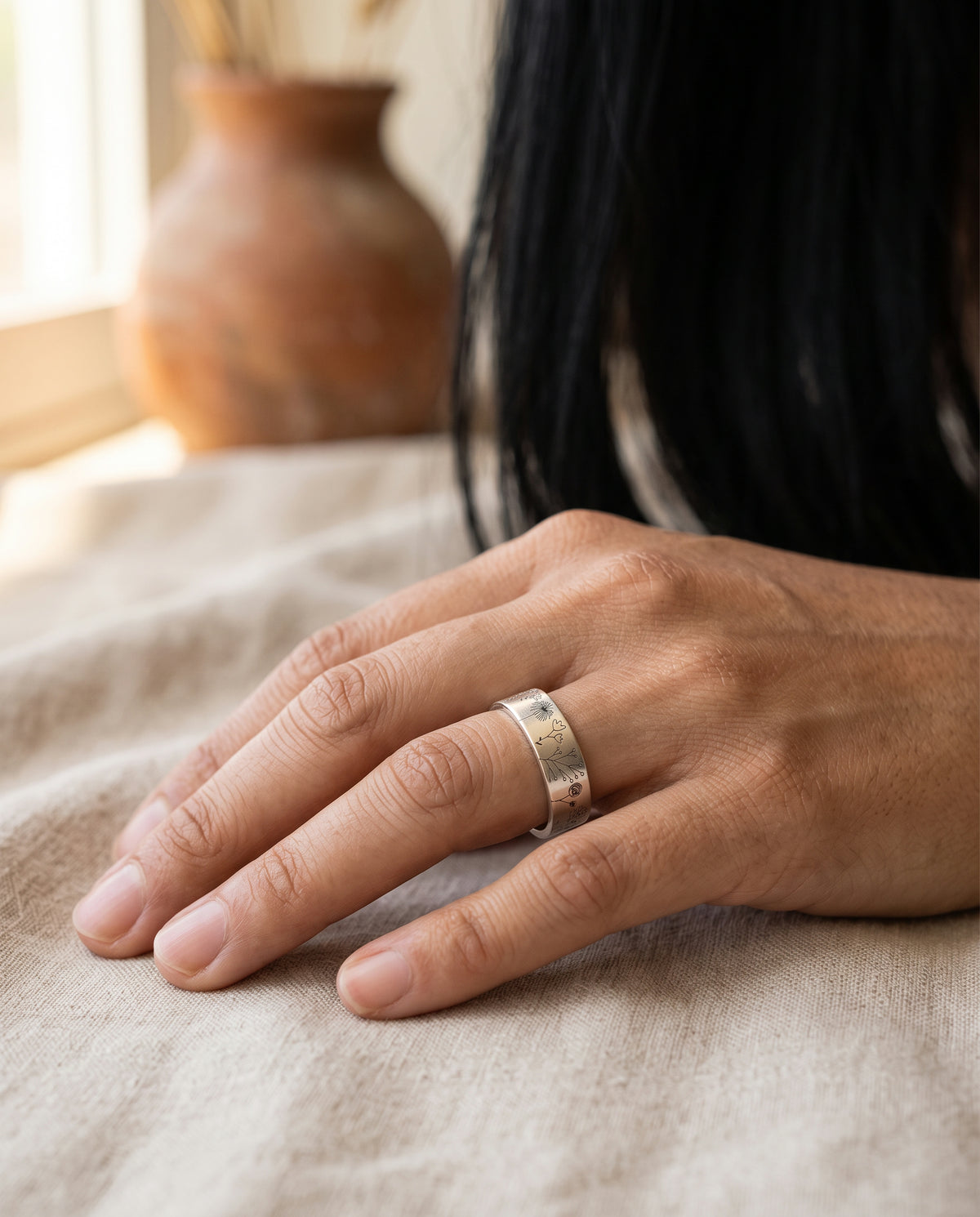 Bague en Argent Style Vintage – photo lifestyle 1