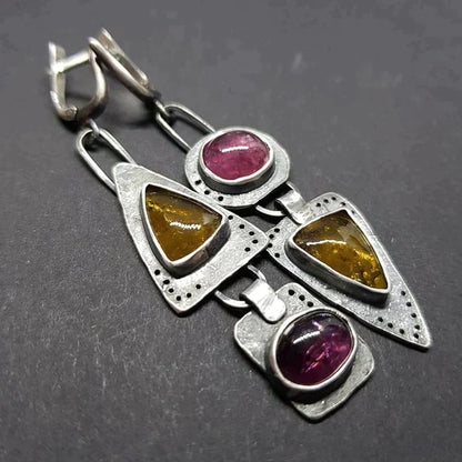 Orecchini Geometrici Triangolari Stile Vintage