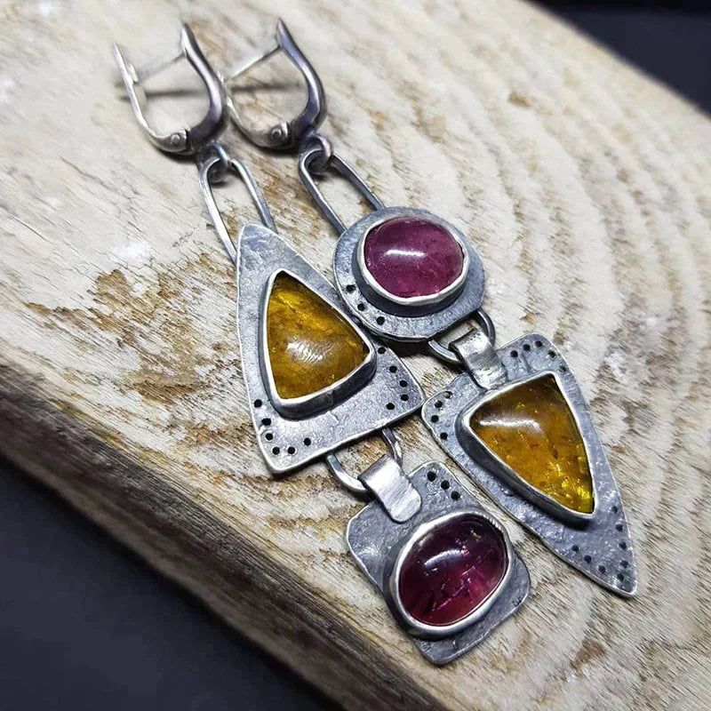 Orecchini Geometrici Triangolari Stile Vintage