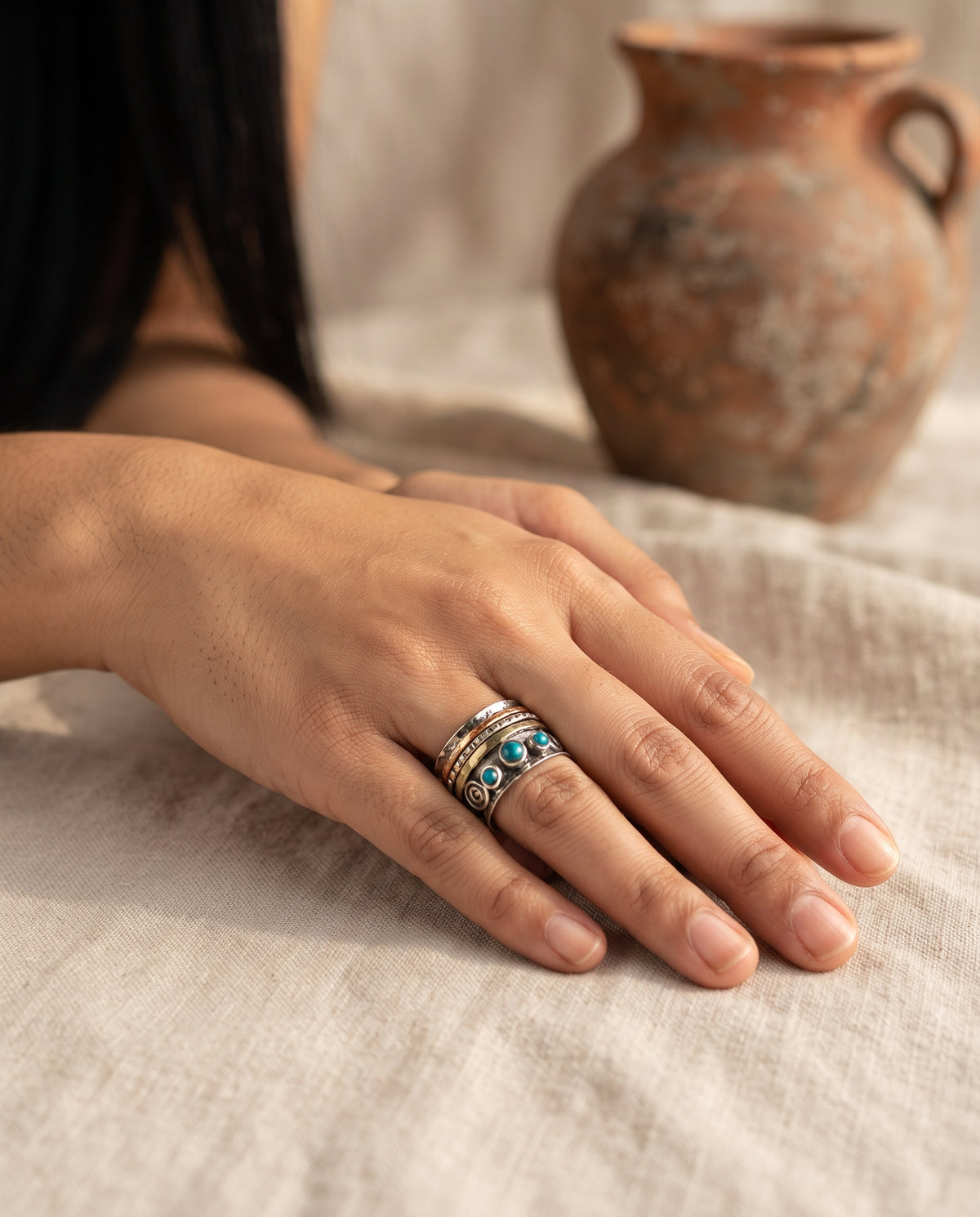 Bague Bohème de Méditation – photo lifestyle 1