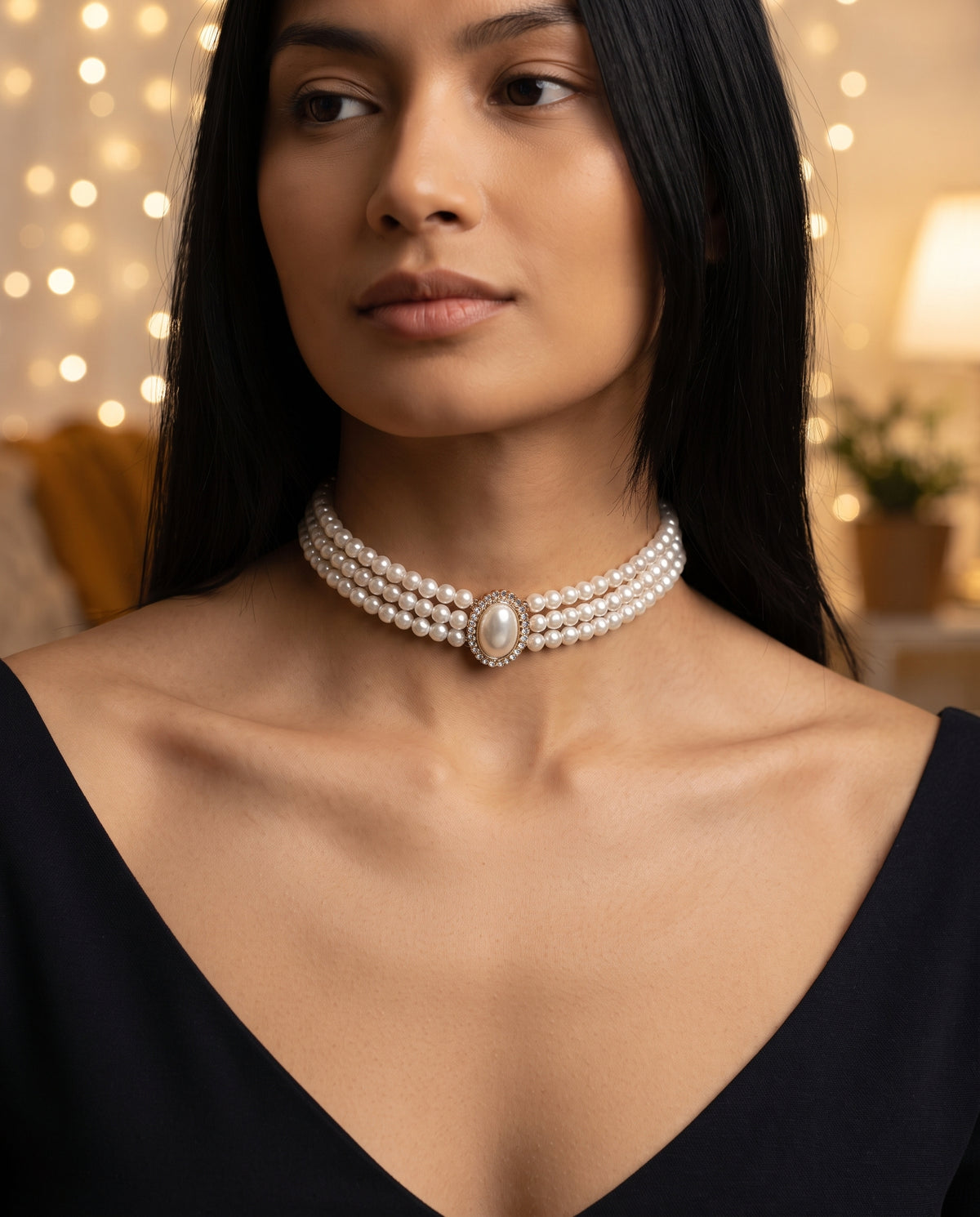Collier Élégant Orné de Perles – photo lifestyle 3