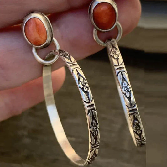 Boho Vintage Earrings with Onyx