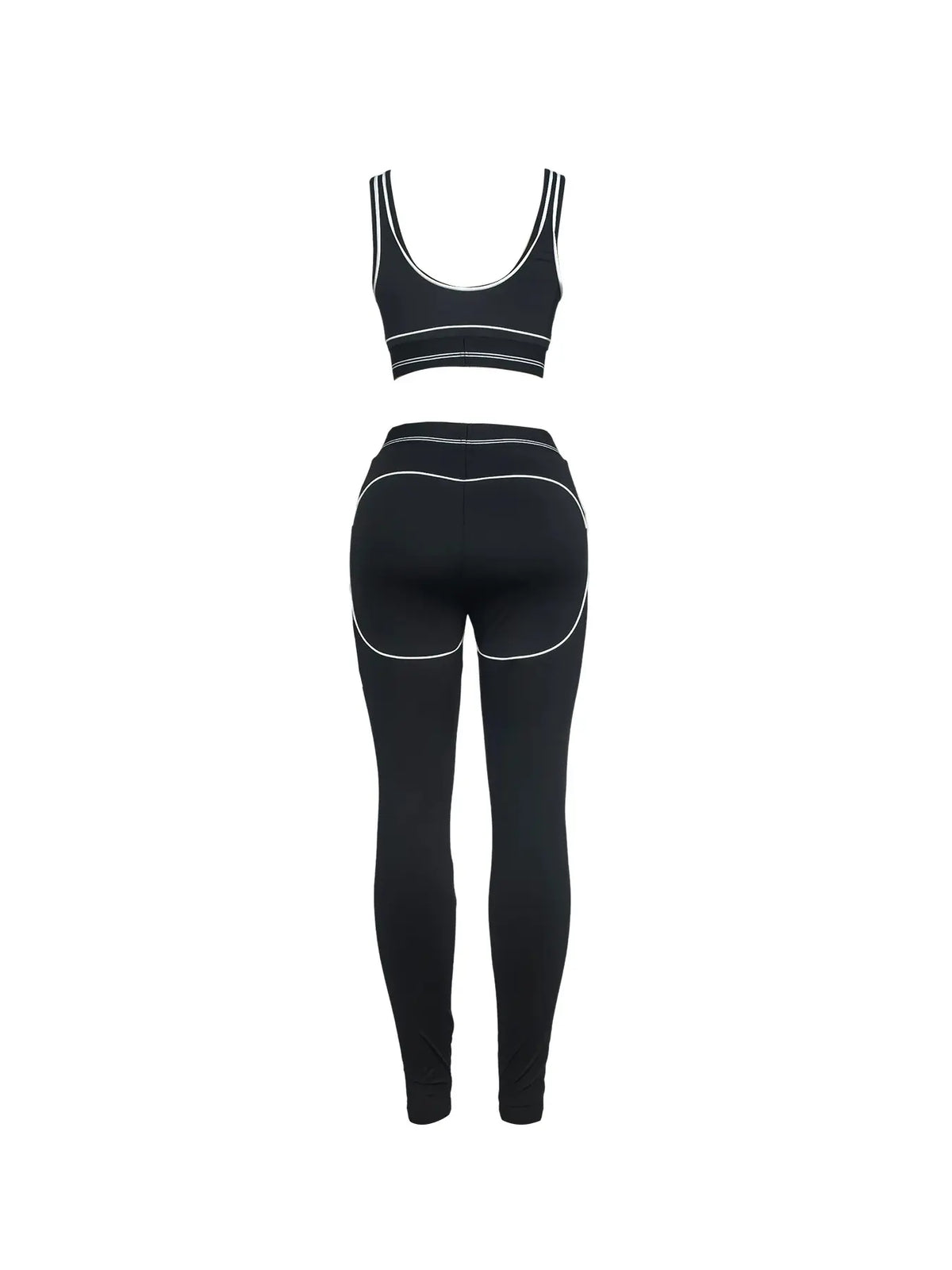 Sporty Line Vest & Long Pants Set – Slim Fit Activewear Outfit