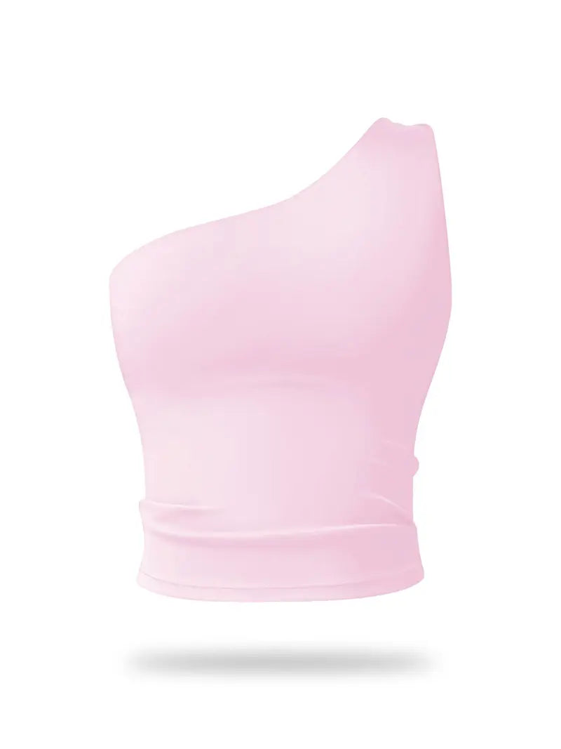 One-Shoulder Sports Bra - High-Stretch Quick-Dry Workout & Yoga Bra