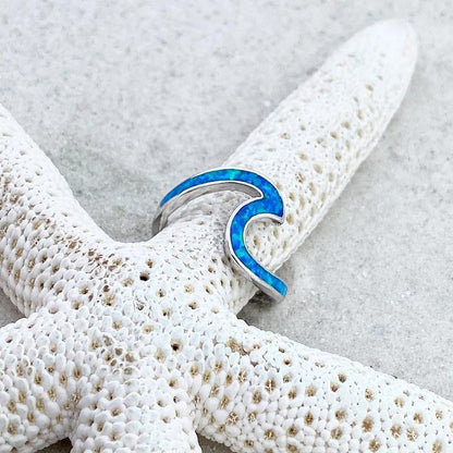 Anello Onda in Argento con Opale