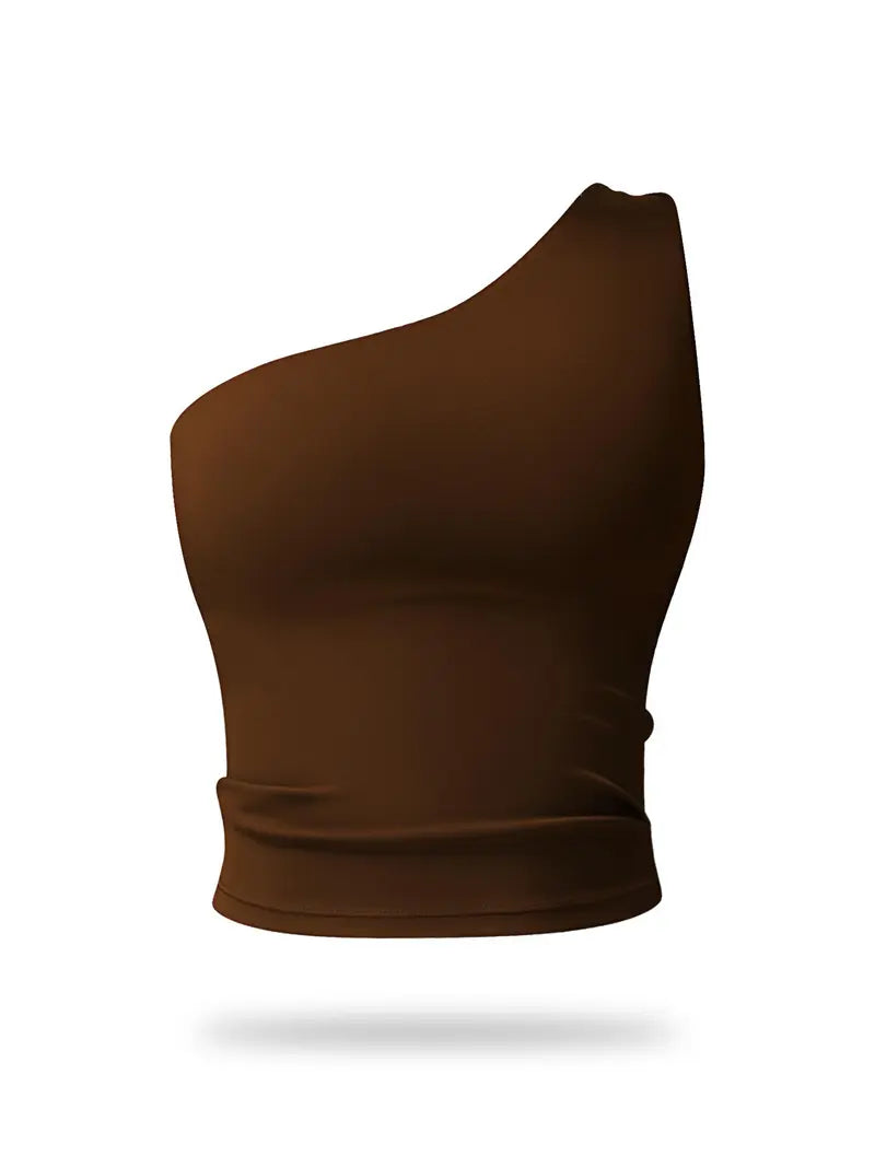 One-Shoulder Sports Bra - High-Stretch Quick-Dry Workout & Yoga Bra