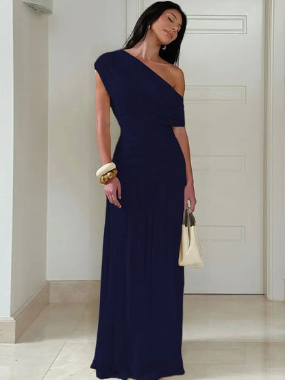 Ruched Asymmetrical Dress - Elegant Evening Party Dress
