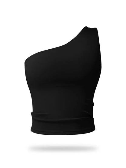 One-Shoulder Sports Bra - High-Stretch Quick-Dry Workout & Yoga Bra