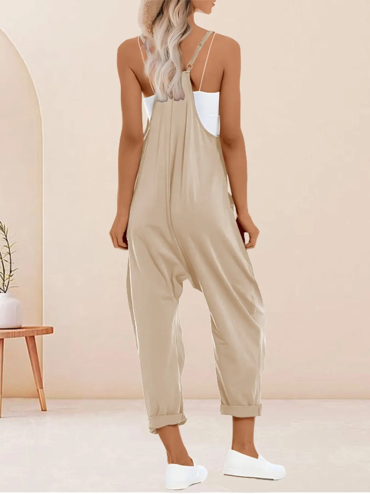 Sleeveless Harem Overalls Jumpsuit – Oversized Loose-Fit Casual Jumpsuit