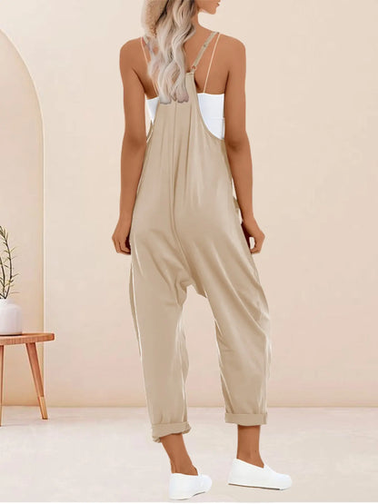 Sleeveless Harem Overalls Jumpsuit – Oversized Loose-Fit Casual Jumpsuit