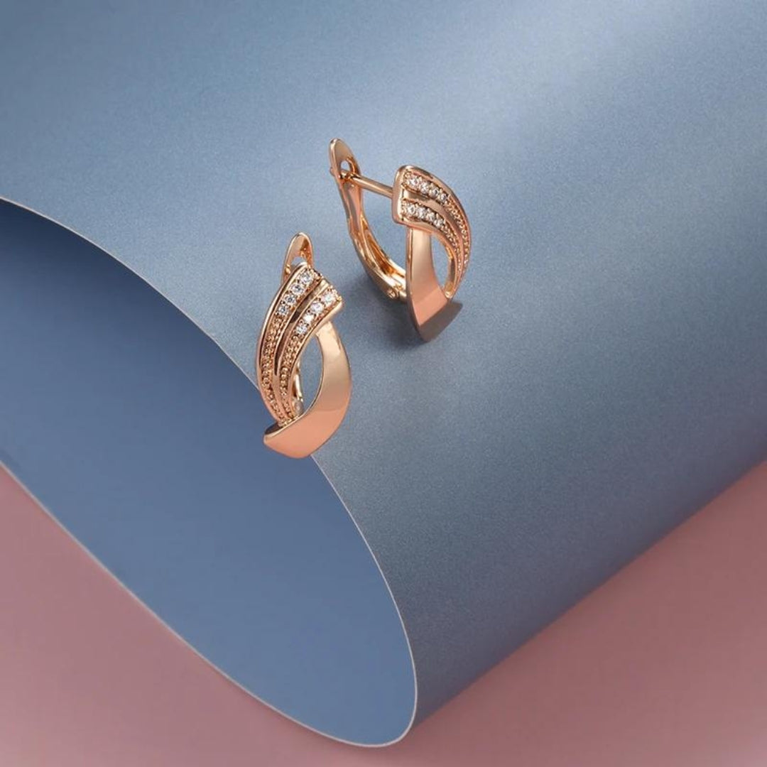 Orecchini in Oro Rosa con Zirconia