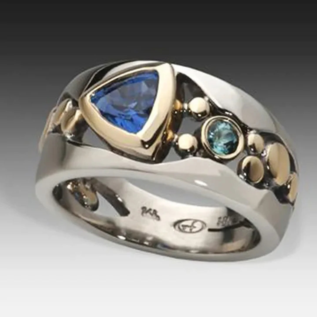 Vintage Ring with Blue Crystal