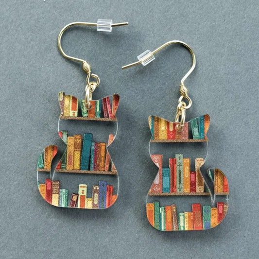 Pendientes Refinados Vintage en Forma de Gato de Colores