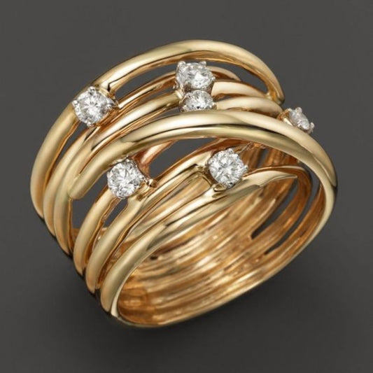 Vintage Gold Ring with Cubic Zirconia