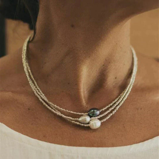 Vintage Necklace with Natural Pearls