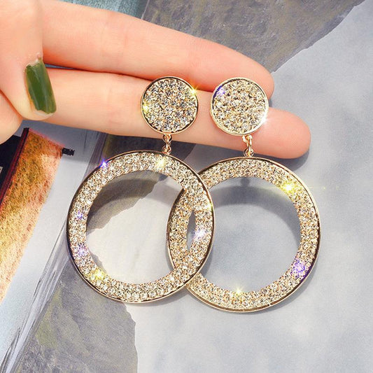 Pendientes Bicolor de Oro y Plata con Circonitas
