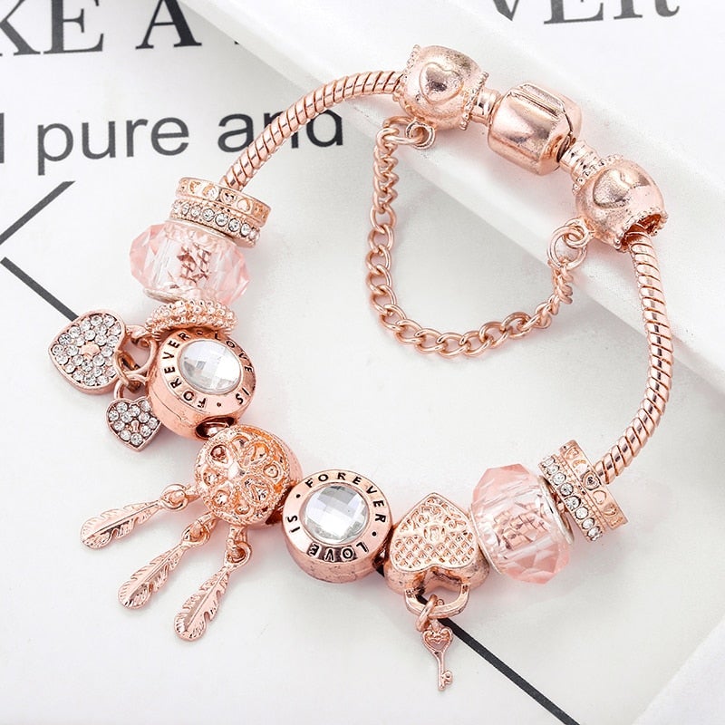Silberarmband mit Anhängern und Traumfänger-Anhänger