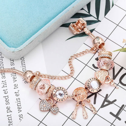 Silberarmband mit Anhängern und Traumfänger-Anhänger
