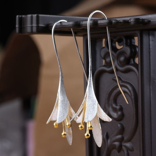 Orecchini in Argento con Motivo Fiore