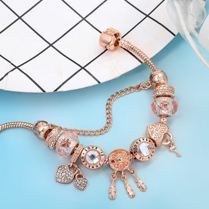 Silberarmband mit Anhängern und Traumfänger-Anhänger