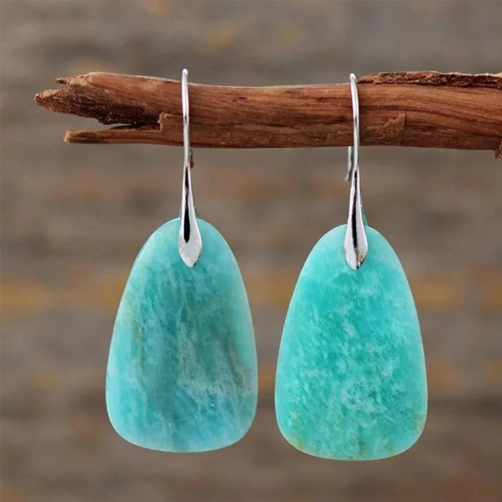 Boucles d’Oreilles Vintage Ornées de Pierre Turquoise