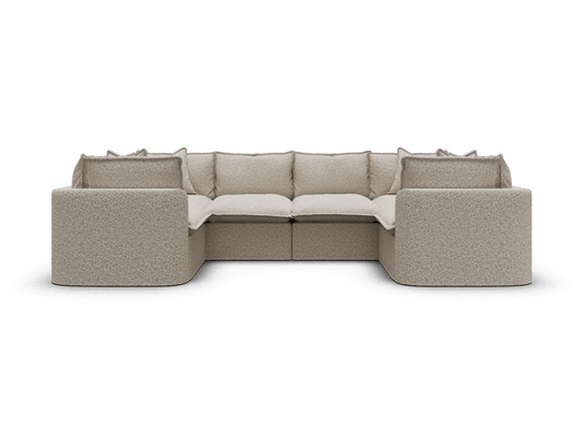 Canapé d'Angle en U Modulable Déhoussable – 6 Modules