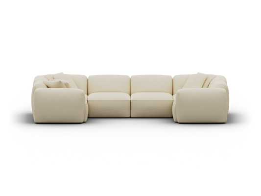 Canapé d'Angle en U Modulable à Assise Profonde – 6 Modules