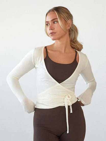 Sheer Mesh Lace Cardigan – Tie-Front Lightweight Layering Top