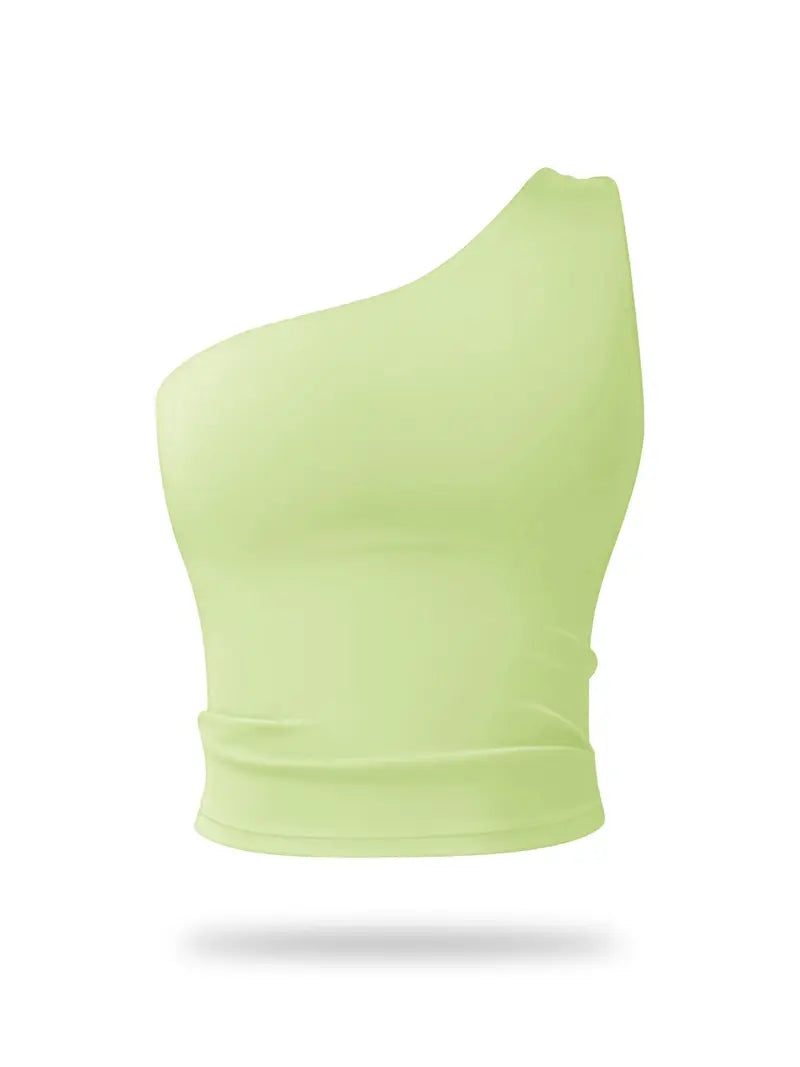 One-Shoulder Sports Bra - High-Stretch Quick-Dry Workout & Yoga Bra