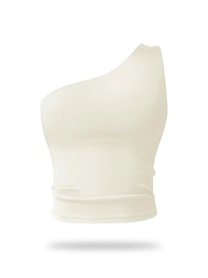 One-Shoulder Sports Bra - High-Stretch Quick-Dry Workout & Yoga Bra
