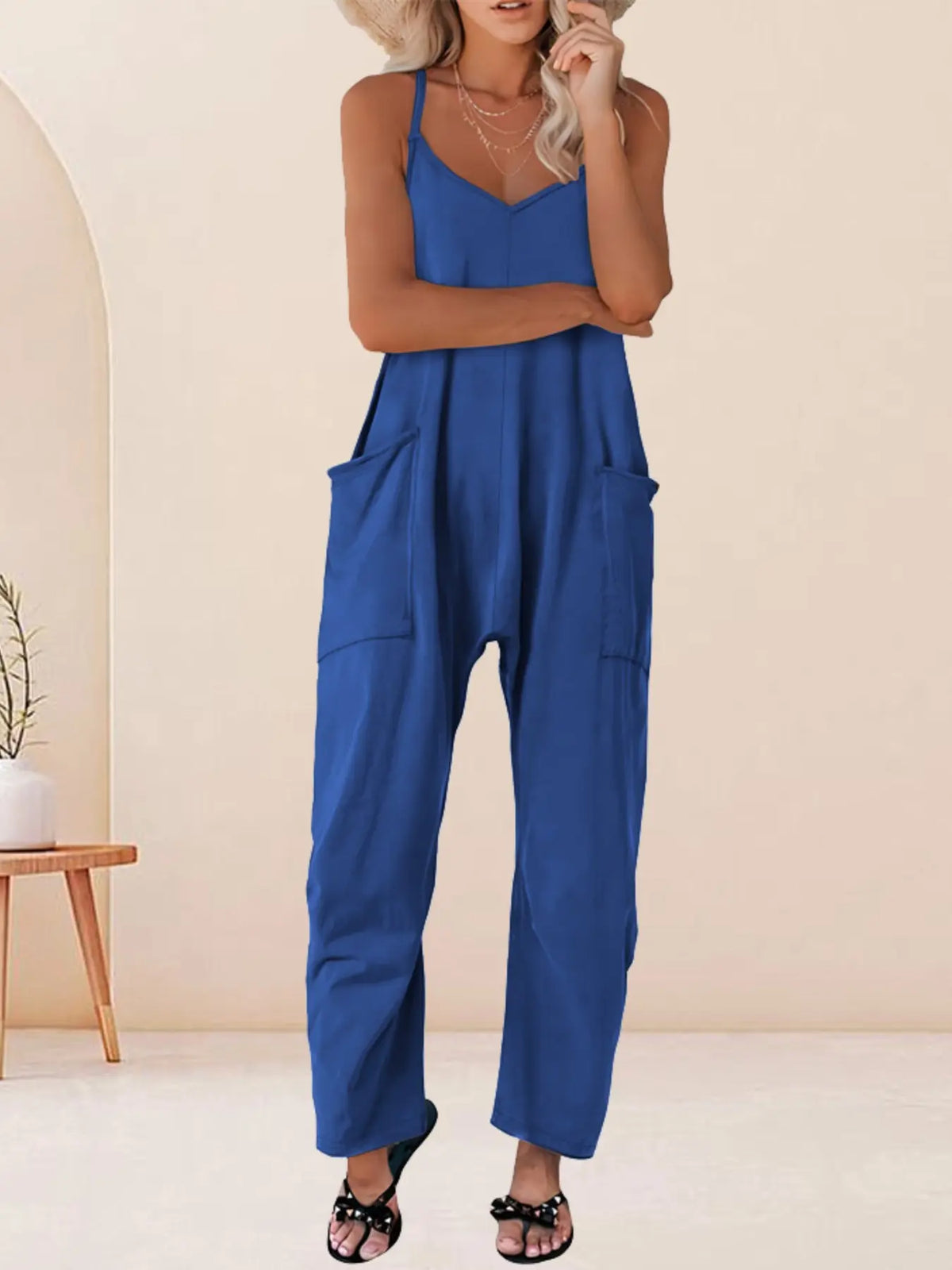 Sleeveless Harem Overalls Jumpsuit – Oversized Loose-Fit Casual Jumpsuit