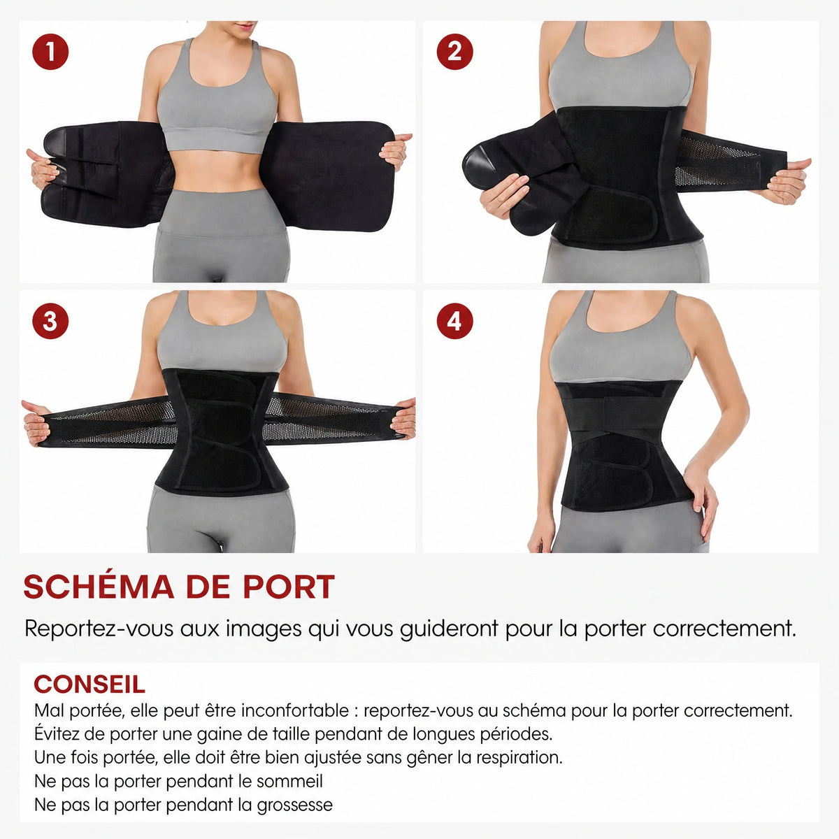 Ceinture Post-Partum – Gaine de Récupération Après Césarienne en Coton Noir