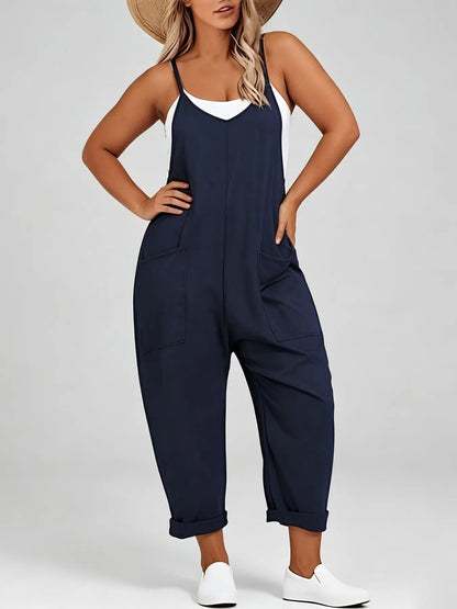 Sleeveless Harem Overalls Jumpsuit – Oversized Loose-Fit Casual Jumpsuit