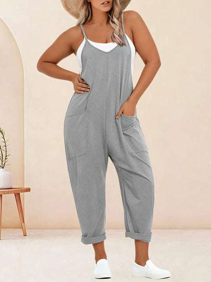 Sleeveless Harem Overalls Jumpsuit – Oversized Loose-Fit Casual Jumpsuit