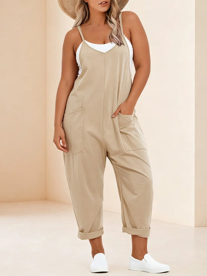 Sleeveless Harem Overalls Jumpsuit – Oversized Loose-Fit Casual Jumpsuit