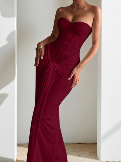 Strapless Slim-Fit Maxi Dress – Minimalist Chic Formal Dress