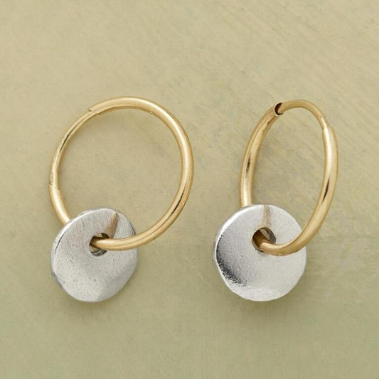Vintage Two-Tone Gold and Silver Earrings