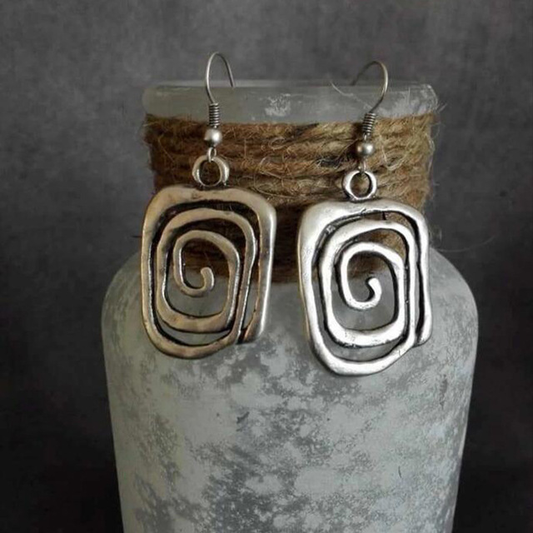 Pendientes Vintage de Plata con Diseño en Espiral
