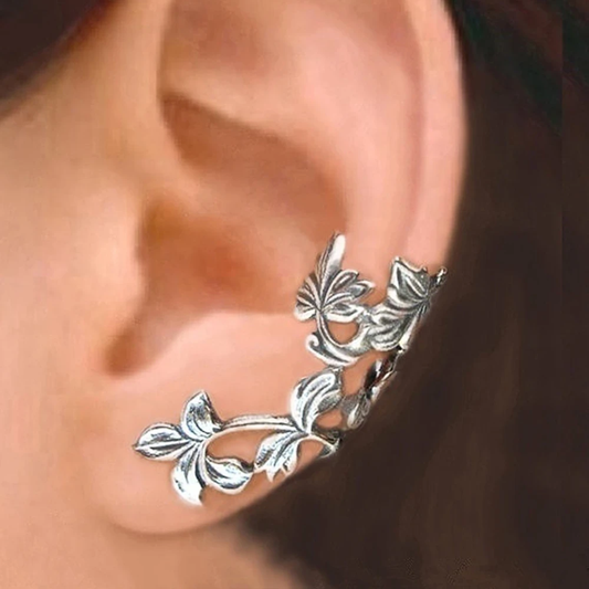 Pendientes Vintage de Plata con Motivo de Hojas