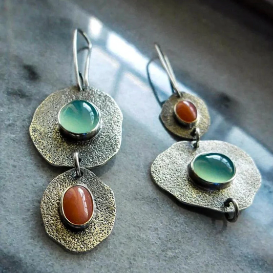 Vintage-Silberohrringe im Natur-Design