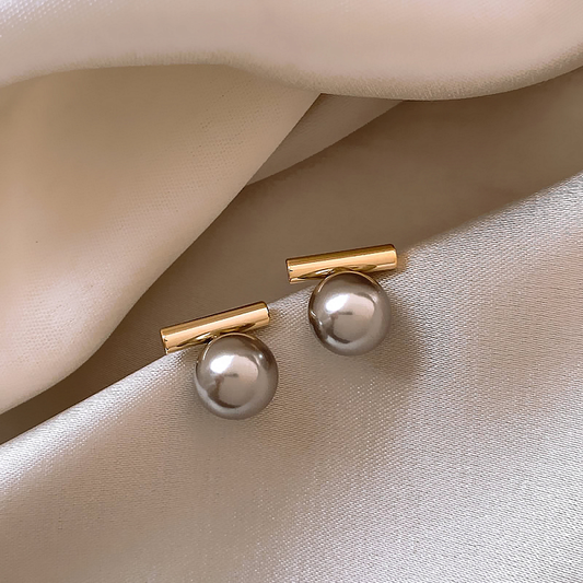 Pendientes de Oro con Perlas Negras