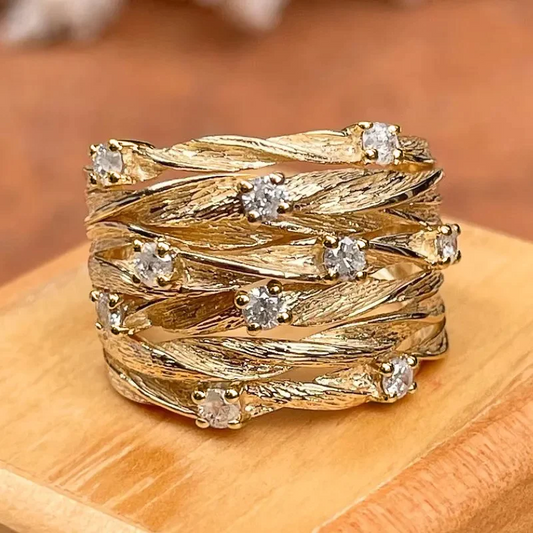 Vintage Gold Ring with Cubic Zirconia