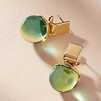 Pendientes Refinados Vintage con Cristales Verdes