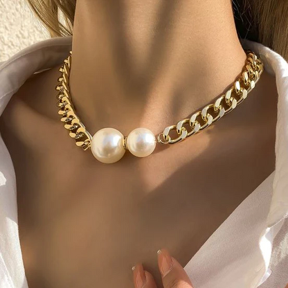 Collier Élégant à Double Perles