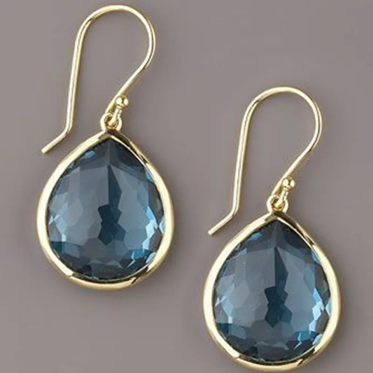 Vintage-Tropfenohrringe mit blauem Kristall