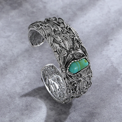 Vintage-Silberarmband mit Türkis
