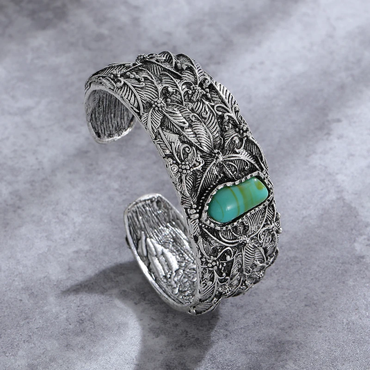 Vintage Silver Bracelet with Turquoise Stone