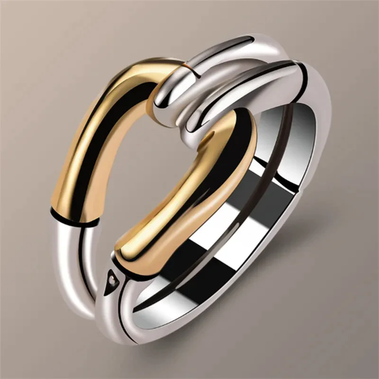 Vintage Two-Tone Gold and Silver Knot Ring