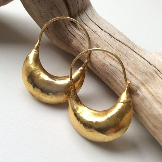 Pendientes Refinados Vintage de Cesta Dorada Chapada en Oro
